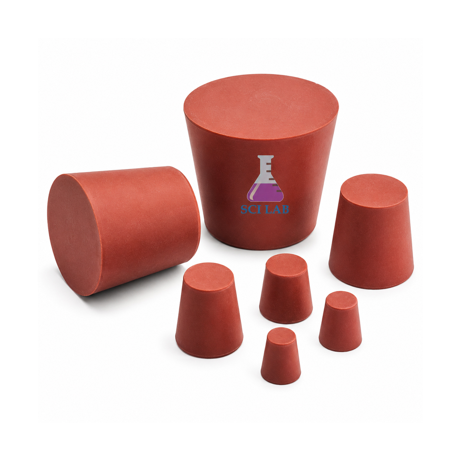 Rubber Stoppers of Various Diameters Without Holes