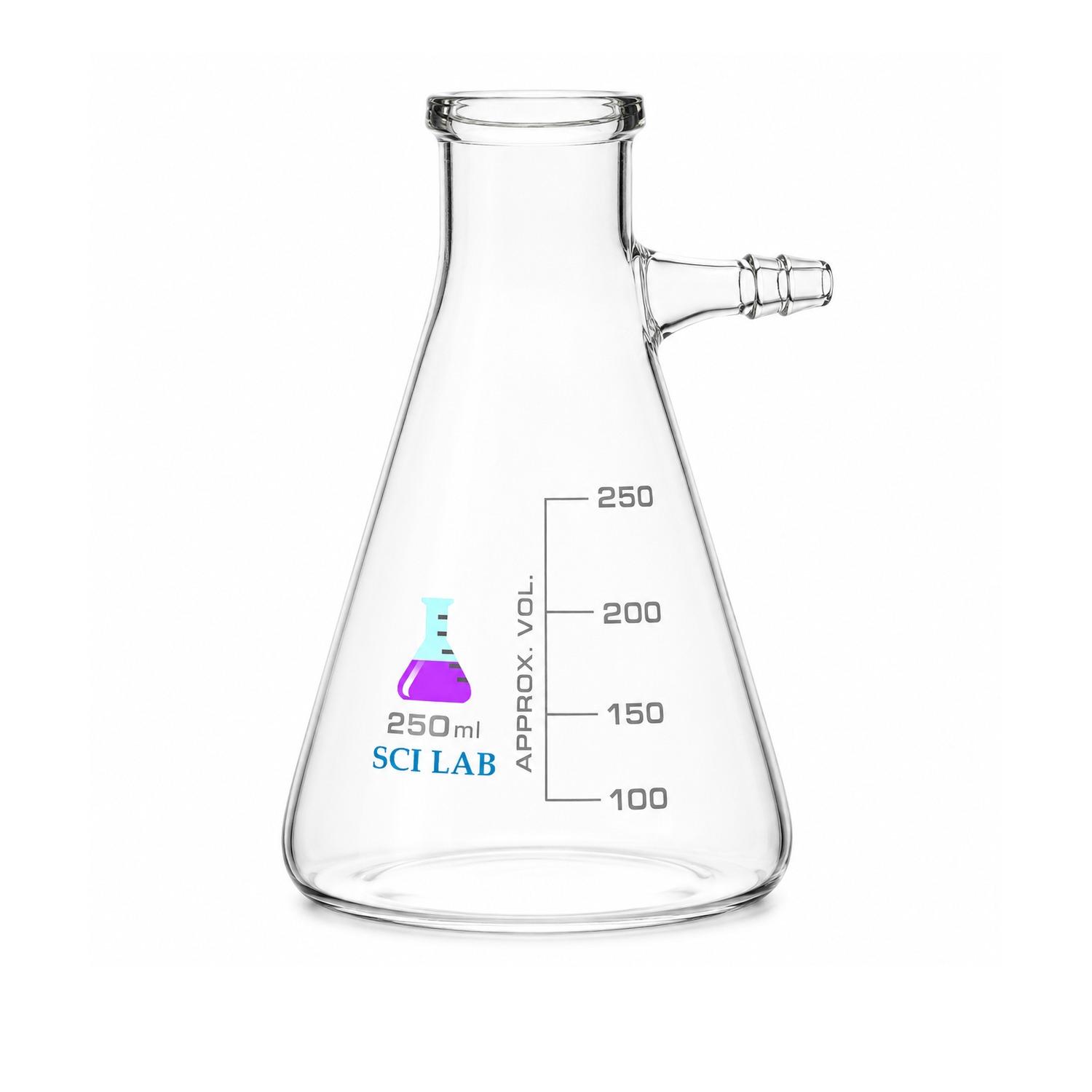 Conical Flask with Side Funnel (Erlenmeyer Bunsen) 250ml