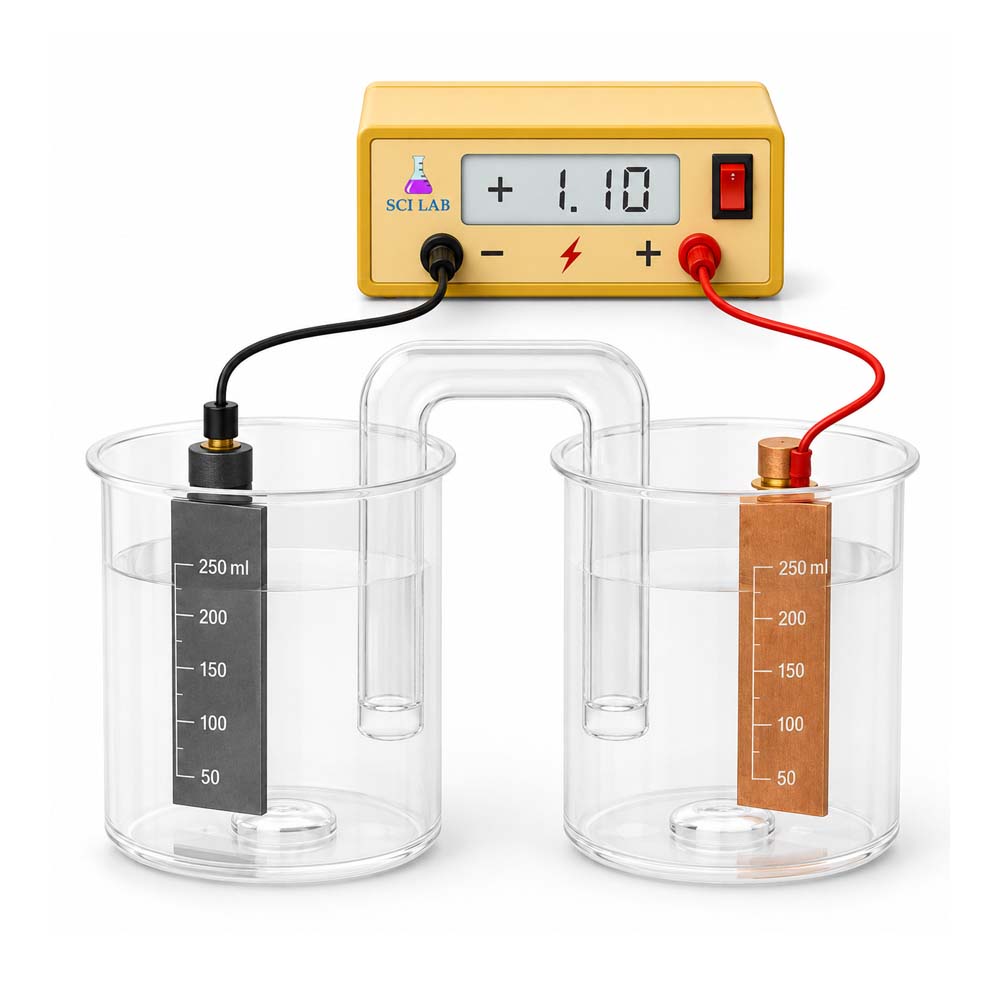 Apparatus for Demonstrating the Galvanic Element (With Galvanometer)