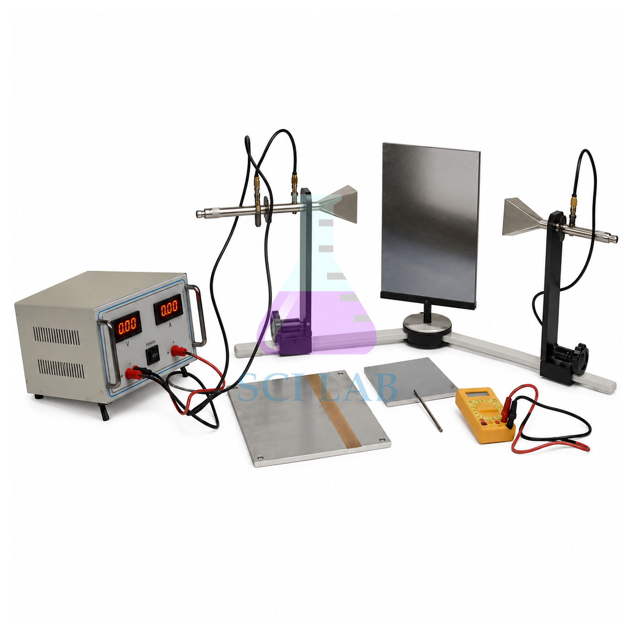 Apparatus for Demonstrating Reflection, Refraction, Polarization and Diffraction using Microwaves